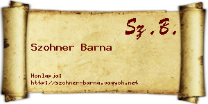 Szohner Barna névjegykártya